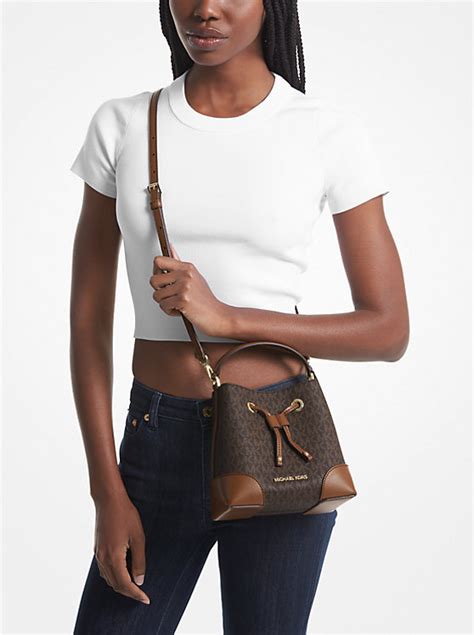 michael kors mercer small logo bucket bag|Michael Kors extra small bag.